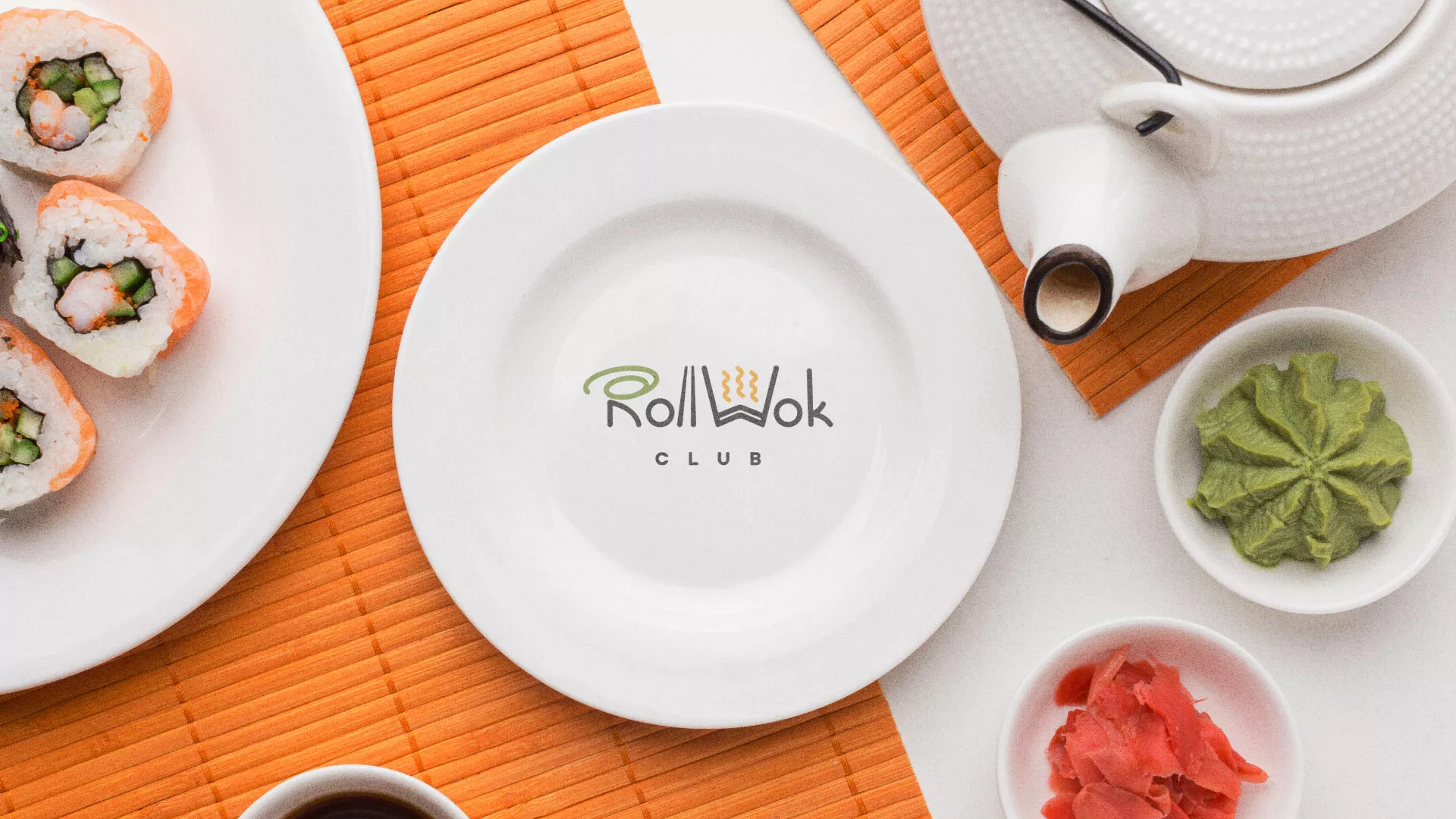 Разработка логотипа и фирменного стиля в Кумертау для суши-бара «Roll Wok Club» Разработка логотипа и фирменного стиля в Кумертау для суши-бара «Roll Wok Club»